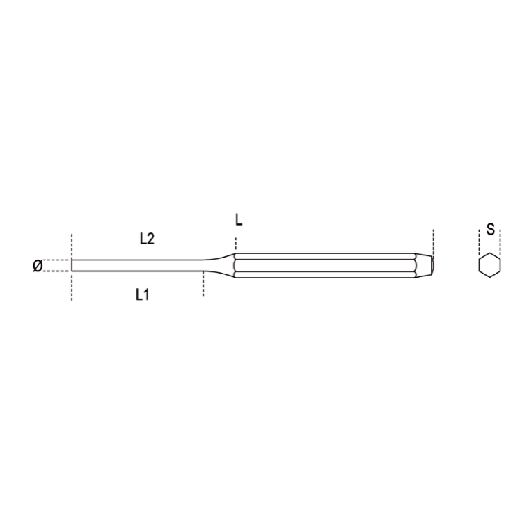 Jeu de 6 chasse-goupilles 4-5-6 mm (3 normaux et 3 élastiques) Beta  31/B6-LSE