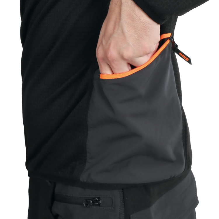 Grid microfleece sweater, short-zipped, black 7563N – Beta Tools