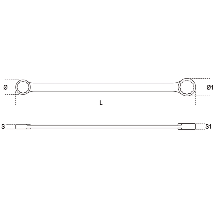 Clé polygonale double droite, modèle extra-long 88 – Beta Tools