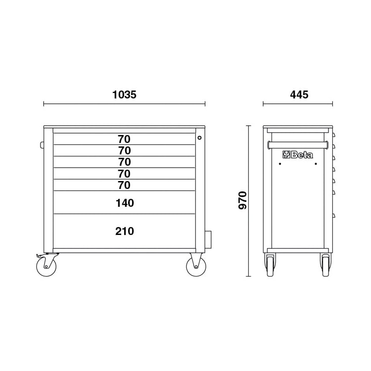 CARRO PORTA-HERRAMIENTAS BETA 2400 RSC24/7 CON 207 PIEZAS 1,390,29 €