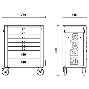 ▷ CARRO DE HERRAMIENTAS MÓVIL DE 8 CAJONES RSC24/8-R ROJO BETA【Envío 24h】